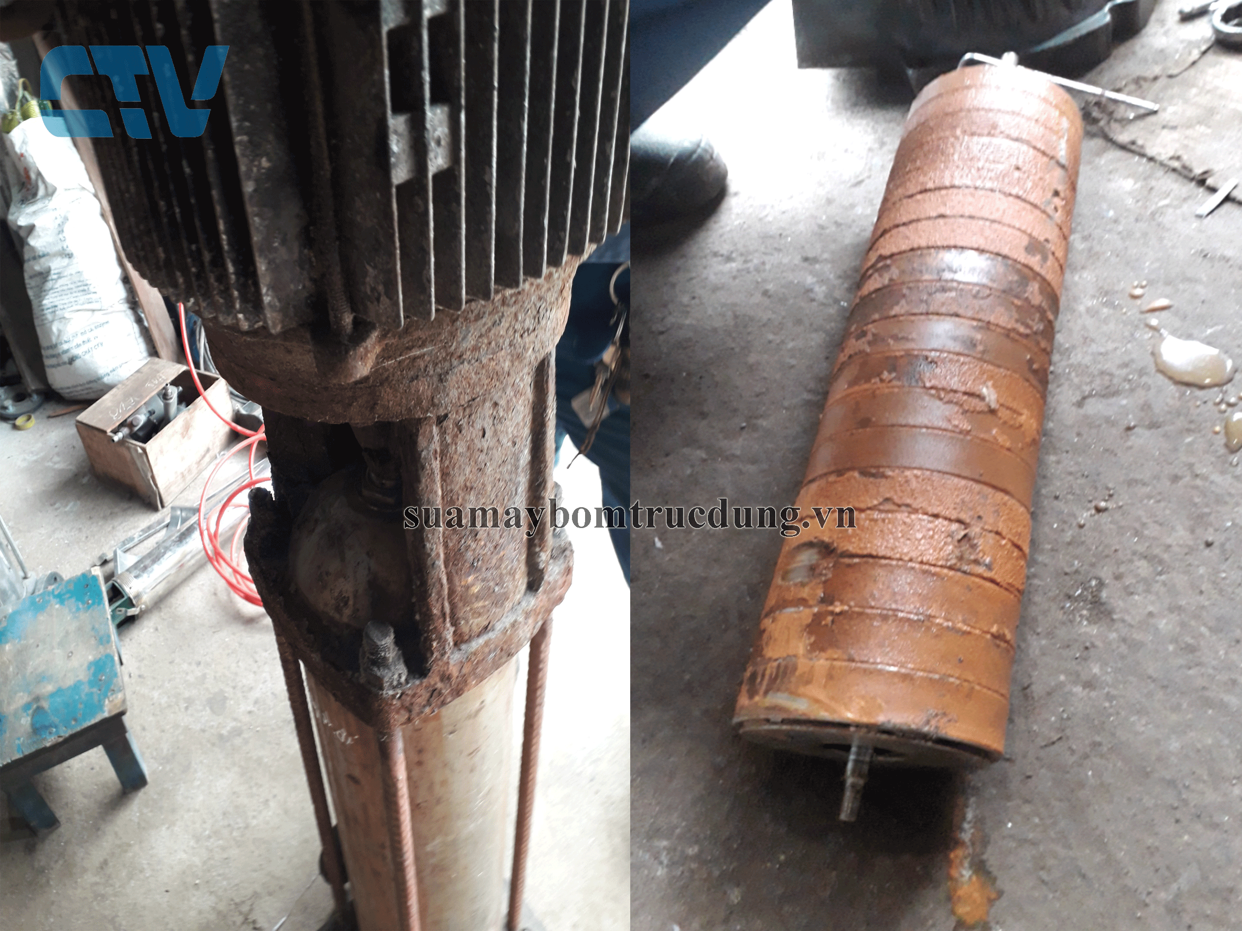 Thay buồng máy bơm trục đứng