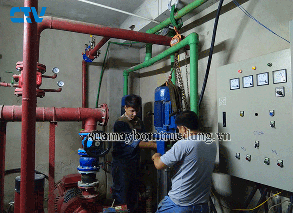 Sửa bơm trục đứng 18,5 KW bị hỏng phớt