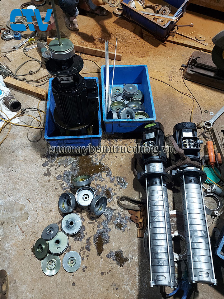 Thay ruột buồng máy bơm trục đứng công nghiệp tại miền Bắc