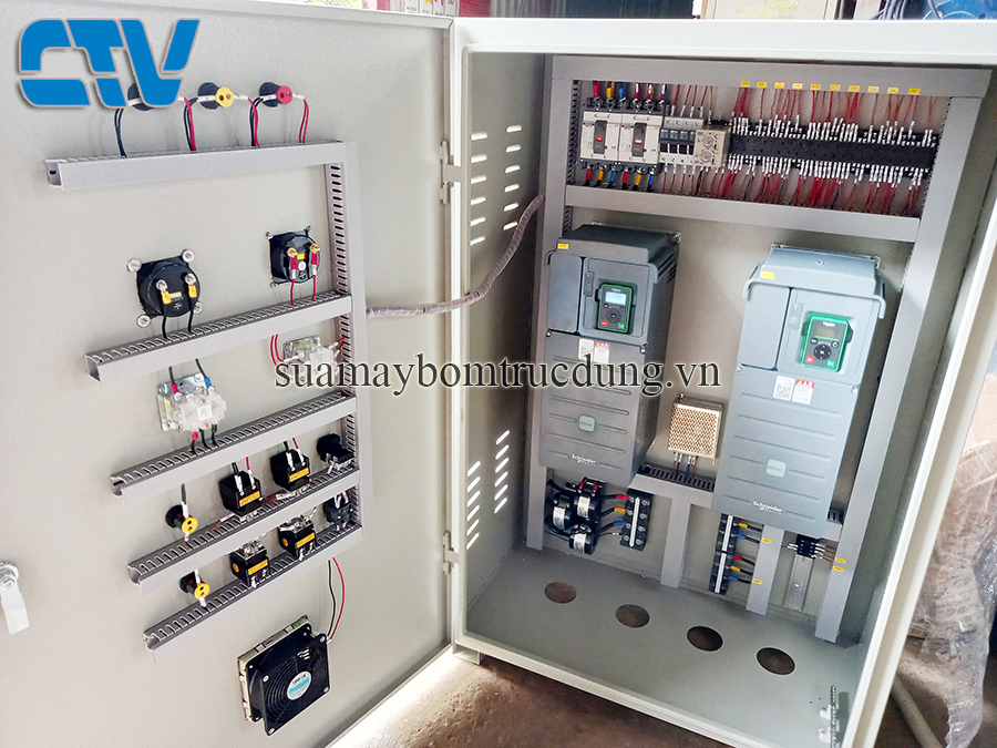 Tủ điện biến tần điều khiển cụm máy bơm tăng áp công nghiệp 30Kw